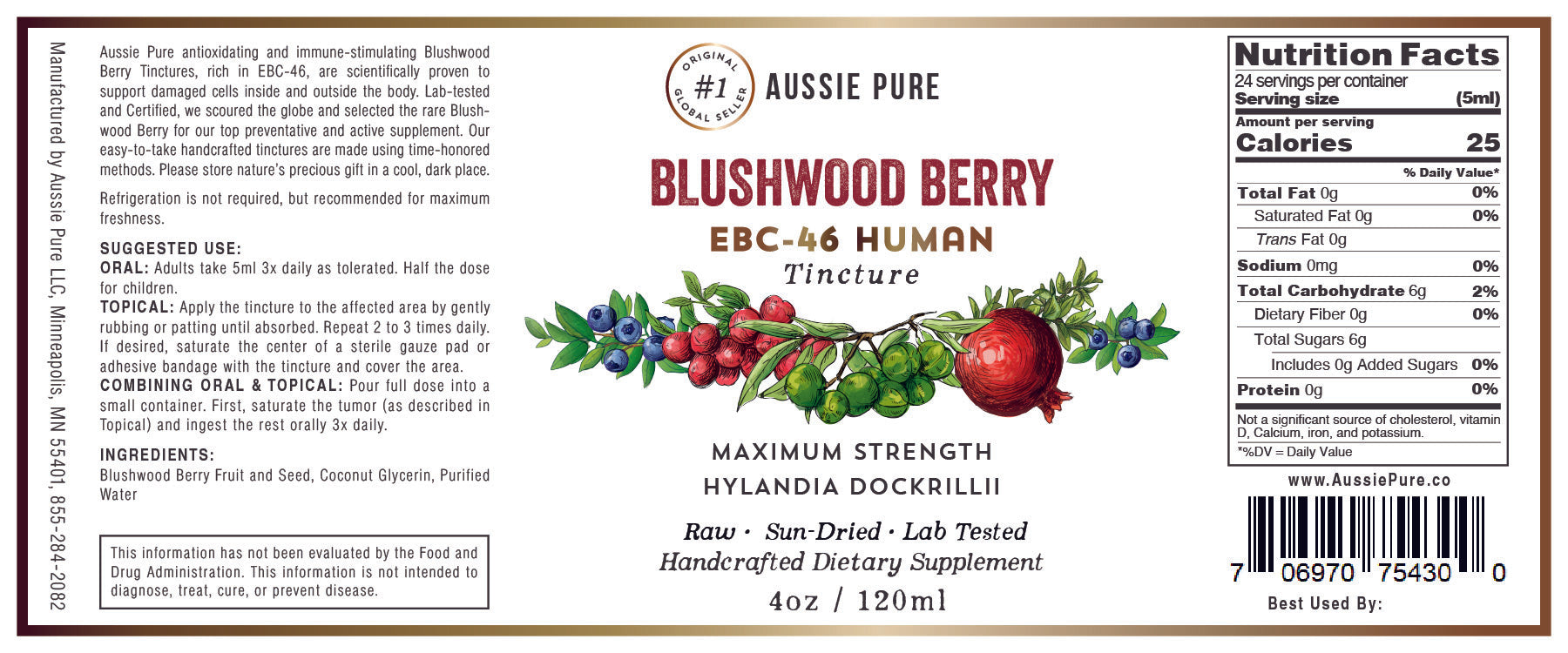Blushwood Berry EBC-46 Human Therapy Maximum Strength Tincture