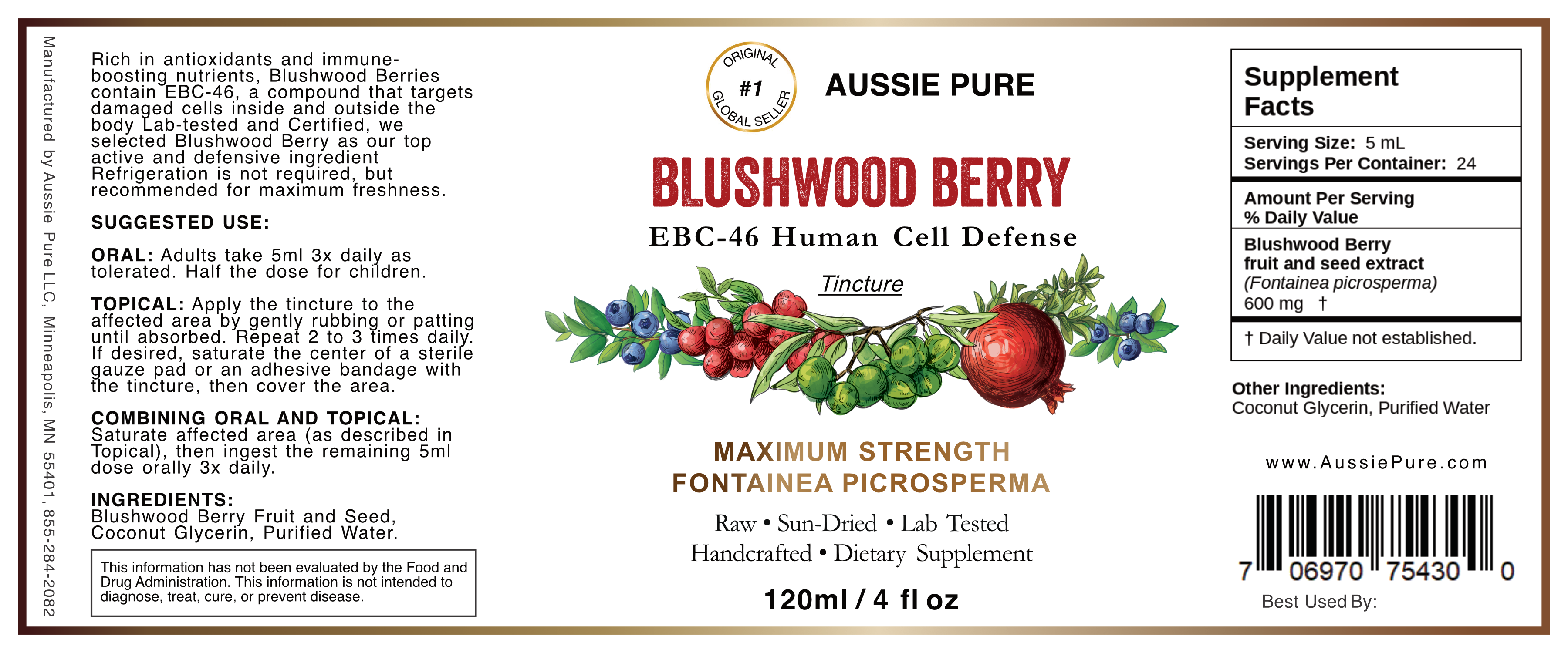 Blushwood Berry EBC-46 Human Cell Defense Tincture