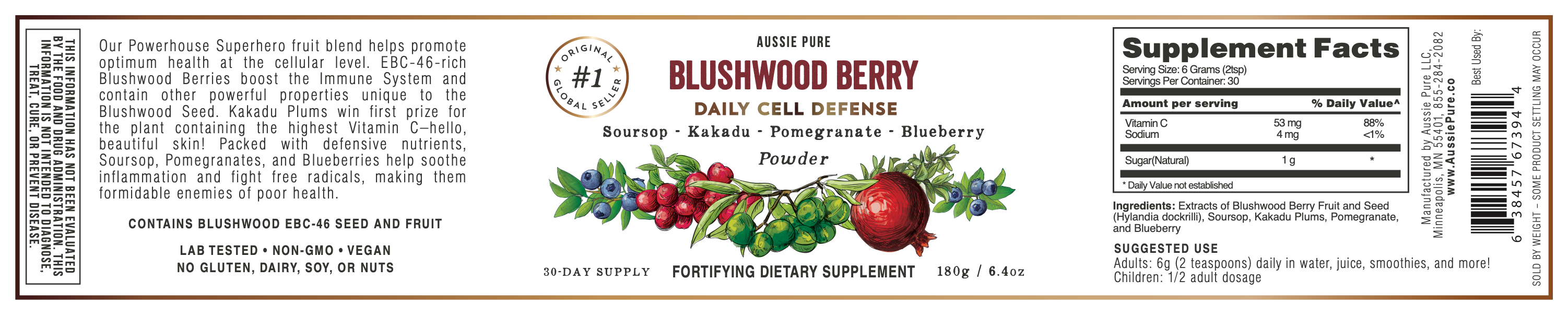 aussie pure blushwood berry ebc46 daily cell defense label