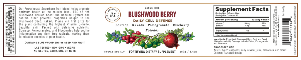 aussie pure blushwood berry ebc46 daily cell defense label